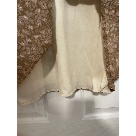 CalStyle Oversized Babydoll Mini Dress Tiered Ruffle Sheer Long Sleeve Gauzy S M - Picture 3 of 6